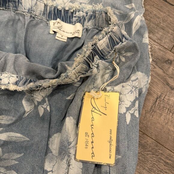 NWT Vintage Havana Washed Tropical Denim Blue Tencel Jumper - Picture 4 of 5